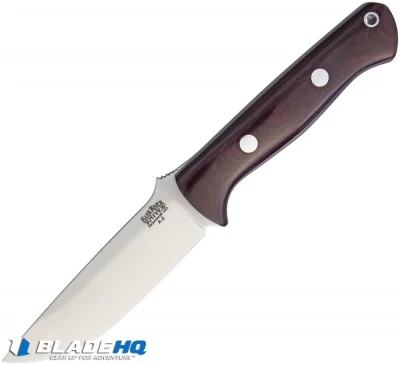 Bark River Bravo 1 Fixed Blade Knife Burgundy Canvas Micarta (4.25" A2)