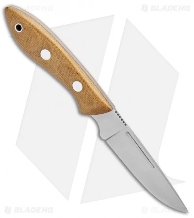Bark River Adventurer II Fixed Blade Knife Natural Canvas Micarta (3.25" Elmax) - Image 2