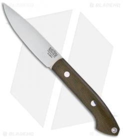 Bark River Bird & Trout Fixed Blade Knife Green Canvas Micarta (3.625" Elmax)