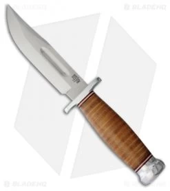 Bark River Boone Fixed Blade Knife Stacked Brown Leather (5" Satin)