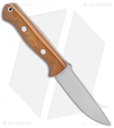 Bark River Bravo 1 Fixed Blade Knife Natural Canvas Micarta (4.25" 3V) - Image 2