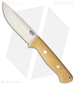Bark River Bravo 1 Field Fixed Blade Knife Antique Ivory Micarta (4.25" Satin)