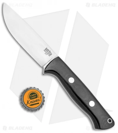 Bark River Bravo 1 Field Fixed Blade Knife Black Canvas Micarta (4.25" Satin) - Image 4