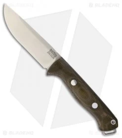 Bark River Bravo 1 Field Fixed Blade Knife Green Canvas Micarta (4.25" S35VN)