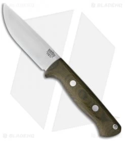 Bark River Bravo 1 LT Rampless Fixed Blade Knife Green Micarta (4.25" CPM-3V)
