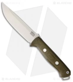 Bark River Knives Bravo 1.25 Fixed Blade Knife Green Canvas Micarta (5" S35VN)