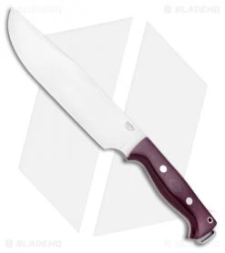 Bark River Bravo Crusader Fixed Blade Knife 3V Burgundy Micarta (8.75" Satin)