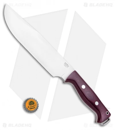 Bark River Bravo Crusader Fixed Blade Knife 3V Burgundy Micarta (8.75" Satin) - Image 4