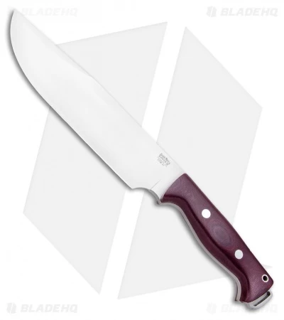 Bark River Bravo Crusader Fixed Blade Knife 3V Burgundy Micarta (8.75" Satin)