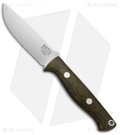Bark River Bravo EDC Fixed Blade Knife Green Canvas Micarta (3.25" Elmax Satin)