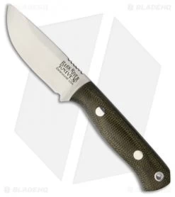 Bark River Bravo Micro Fixed Blade Knife Green Canvas Micarta (2.25" Elmax)