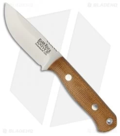 Bark River Bravo Micro Fixed Blade Knife Natural Canvas Micarta (2.25" Elmax)