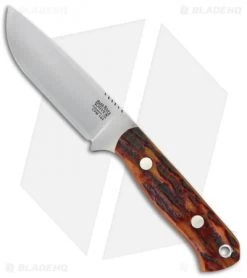 Bark River Bravo Necker II Fixed Blade Knife Red Stag (3.50" Satin)