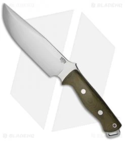 Bark River Bravo Survivor Fixed Blade Knife Green Micarta (7.125" Satin)