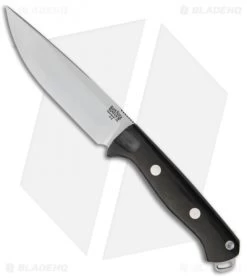 Bark River Bravo Vortex Rampless Fixed Blade Knife Black Micarta (5.5" A-2)