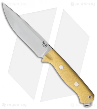 Bark River Bravo Vortex Rampless Fixed Blade Knife Ivory Micarta (5.5" A-2)