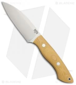 Bark River Bush Seax Fixed Blade Knife Antique Ivory Canvas Micarta (4.875" A-2)