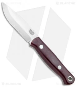 Bark River Bushcrafter Fixed Blade Burgandy Canvas Micarta (3.875" Satin CPM-3V)