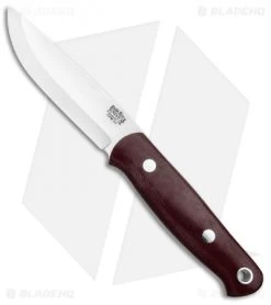 Bark River Bushcrafter II Fixed Blade Knife Burgundy Canvas Micarta (4.5" 3V)