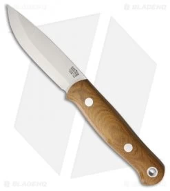 Bark River Bushcrafter Fixed Blade Natural Canvas Micarta (3.875" Satin CPM-154)
