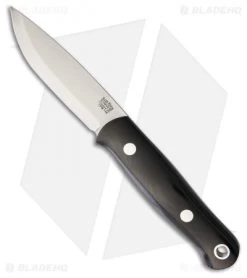 Bark River Bushcrafter Fixed Blade Black Canvas Micarta (3.875" Satin CPM-154)