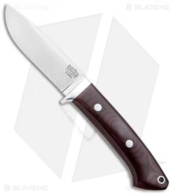 Bark River Classic Drop Point Knife Fixed Blade Burgandy Micarta (3.75" Elmax)