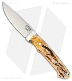 Bark River Classic Utility Caper Fixed Blade Knife Antique Stag (3.25" Satin)