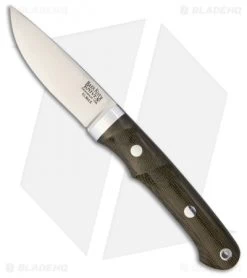 Bark River Classic Utility Caper Fixed Blade Green Canvas Micarta (3.25" Satin)
