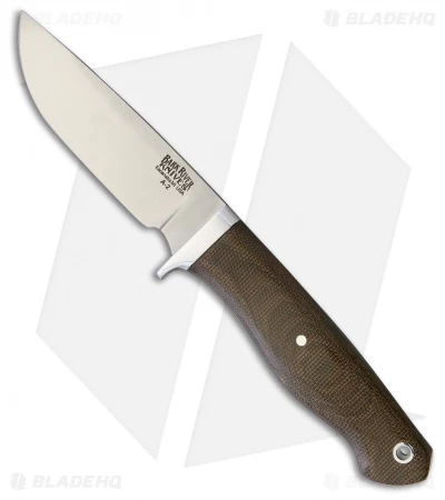 Bark River Fieldsman Fixed Blade Knife Green Canvas Micarta (3.375" Satin)