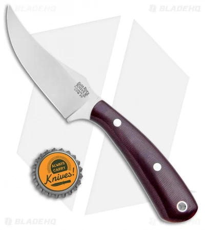 Bark River Fingerling Fixed Blade Knife Red Canvas Micarta (3.25" Satin) - Image 4