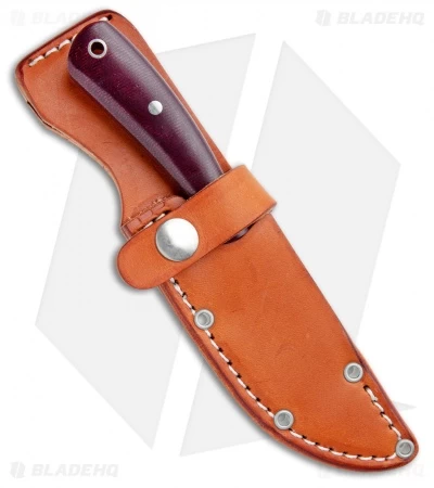 Bark River Fingerling Fixed Blade Knife Red Canvas Micarta (3.25" Satin) - Image 3