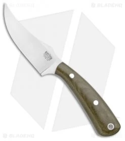 Bark River Fingerling Fixed Blade Knife Green Canvas Micarta (3.25" Satin)