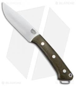 Bark River Fox River LT Fixed Blade Knife Green Canvas Micarta (4.25" Satin)