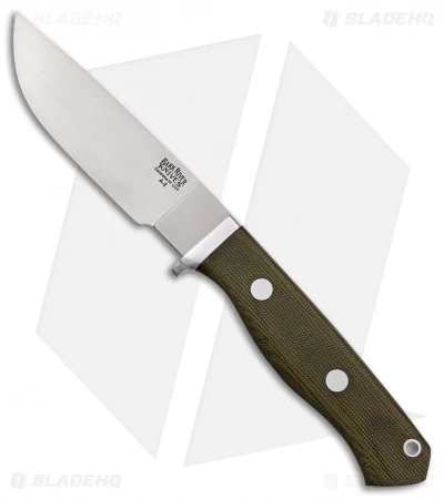 Bark River Gameskeeper Fixed Blade Knife Green Canvas Micarta (4.375" A-2)