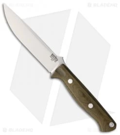 Bark River Gunny Vortex Ramped Fixed Blade Knife Green Micarta (4.75" A-2)