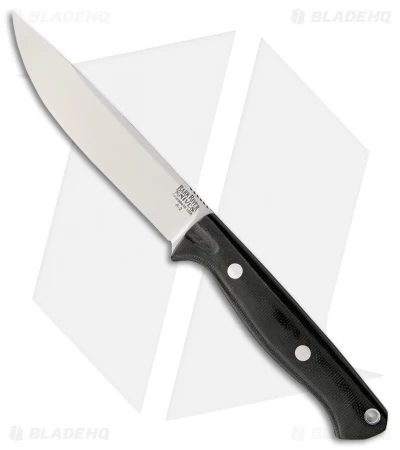 Bark River Gunny Vortex Rampless Fixed Blade Knife Black Micarta (4.75" A-2)