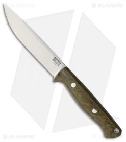 Bark River Gunny Vortex Rampless Fixed Blade Knife Green Micarta (4.75" A-2)