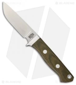 Bark River Huntsman Fixed Blade Knife Green Canvas Micarta (3.25" Satin)