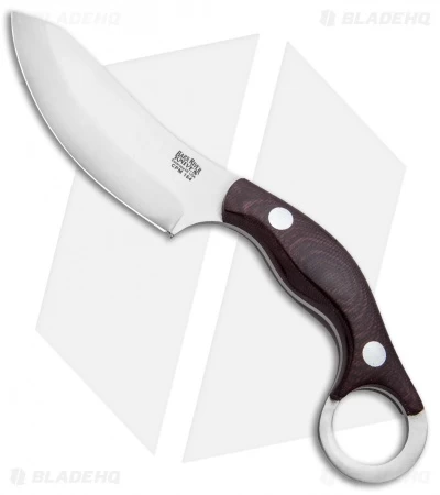 Bark River JX4 Bush Bat Fixed Blade Knife Burgundy Canvas Micarta (3.5" Satin)