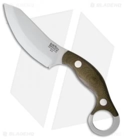 Bark River JX4 Bush Bat Fixed Blade Knife Green Canvas Micarta (3.5" Satin)