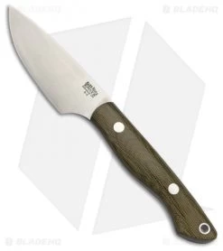 Bark River Kalahari Bushman Fixed Blade Knife Green Canvas Micarta (3.25" Satin)