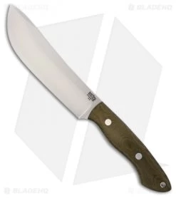 Bark River Kalahari II Fixed Blade Knife Green Canvas Micarta (6.875" Satin)