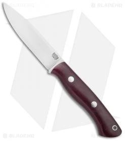 Bark River Knives Aurora Bushcraft Knife Burgundy Canvas Micarta (4.5" 3V Satin)