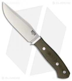 Bark River Matterhorn Fixed Blade Knife Green Canvas Micarta (4.5" Satin)