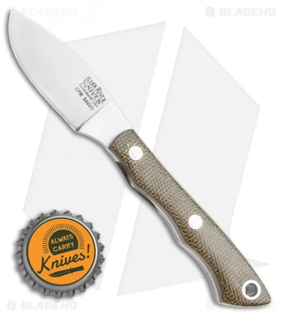 Bark River Micro Canadian S45VN Fixed Blade Knife Green Micarta (2.1" Satin) - Image 4