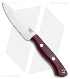 Bark River Mini Aurora Fixed Blade Knife Burgundy Canvas Micarta (3.67" Satin)