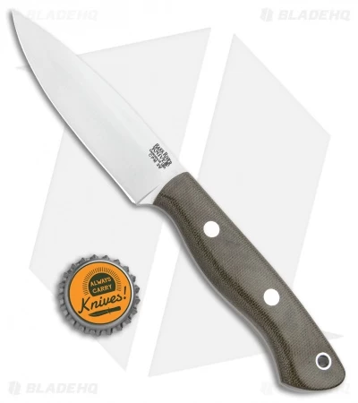 Bark River Mini Aurora Fixed Blade Knife Green Canvas Micarta (3.67" Satin) - Image 4