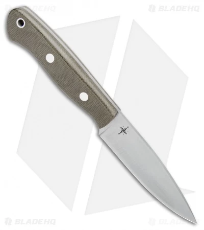 Bark River Mini Aurora Fixed Blade Knife Green Canvas Micarta (3.67" Satin) - Image 2