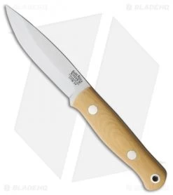 Bark River Mini Bushcrafter Fixed Blade Antique Ivory Micarta (2.625" Satin)