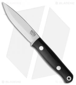 Bark River Mini Bushcrafter Fixed Blade Black Canvas Micarta (2.625" Satin)